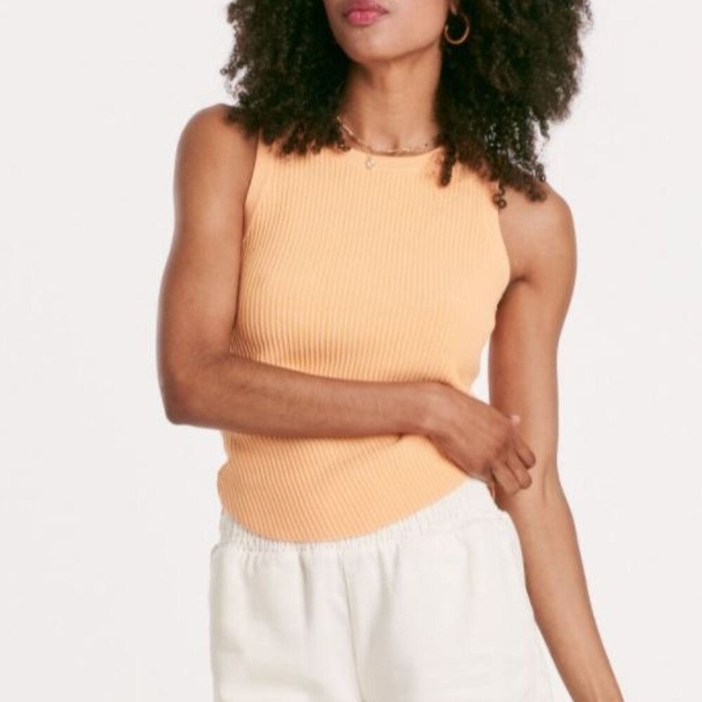 Another Love Cora Ribbed Bitter Peach Tank Top